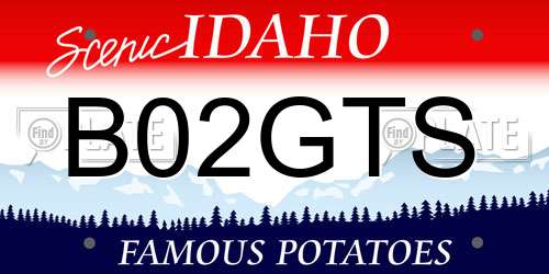 B02GTS Idaho License Plate