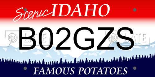 B02GZS Idaho License Plate