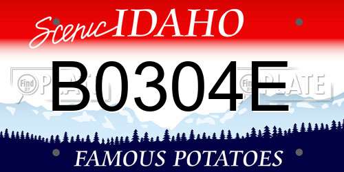 B0304E Idaho License Plate
