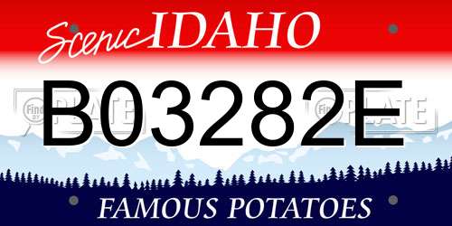 B03282E Idaho License Plate