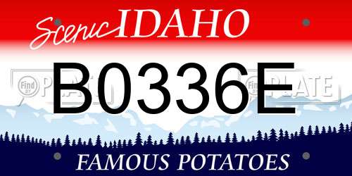 B0336E Idaho License Plate