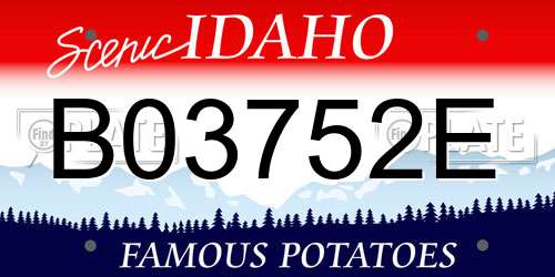 B03752E Idaho License Plate