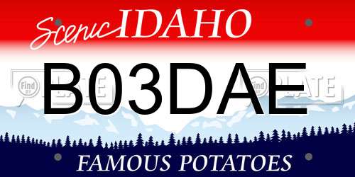 B03DAE Idaho License Plate