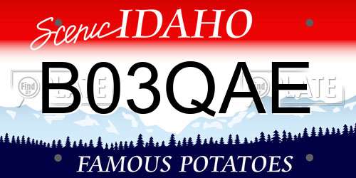 B03QAE Idaho License Plate