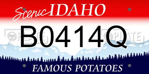 B0414Q Idaho License Plate