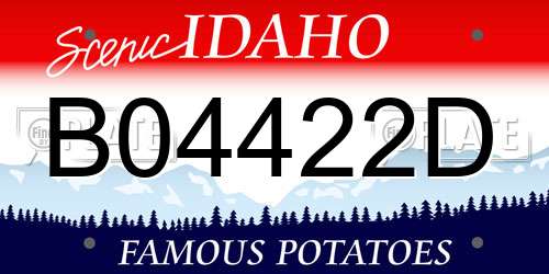 B04422D Idaho License Plate