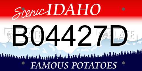 B04427D Idaho License Plate