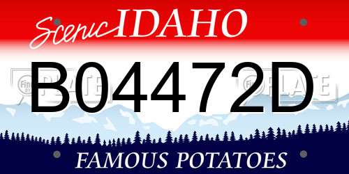 B04472D Idaho License Plate