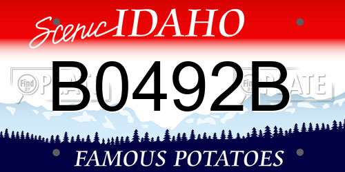 B0492B Idaho License Plate