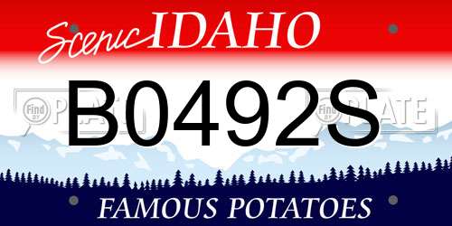 B0492S Idaho License Plate
