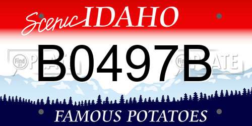 B0497B Idaho License Plate