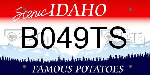 B049TS Idaho License Plate