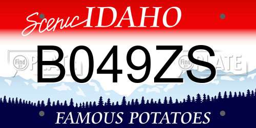 B049ZS Idaho License Plate