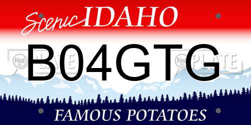 B04GTG Idaho License Plate
