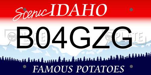 B04GZG Idaho License Plate