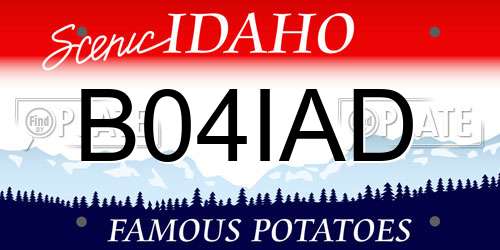B04IAD Idaho License Plate