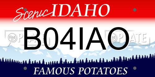 B04IAO Idaho License Plate