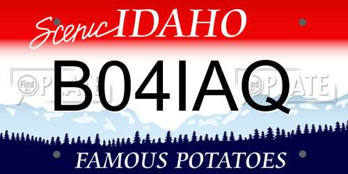 B04IAQ Idaho License Plate