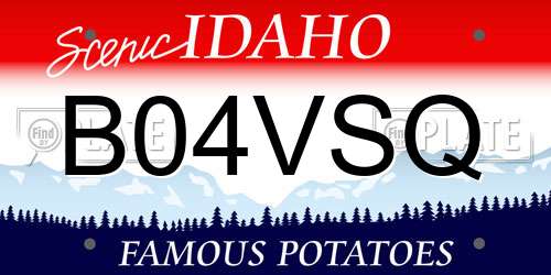 B04VSQ Idaho License Plate