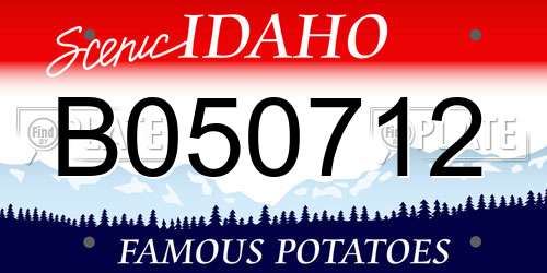 B050712 Idaho License Plate