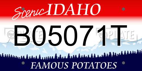 B05071T Idaho License Plate