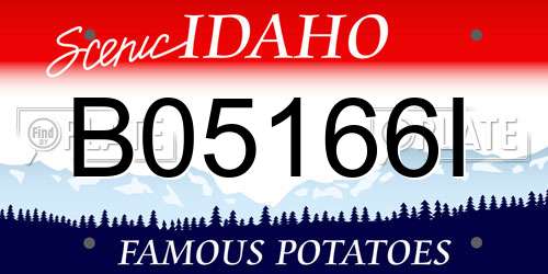 B05166I Idaho License Plate