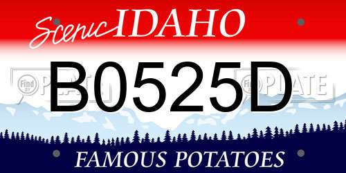 B0525D Idaho License Plate