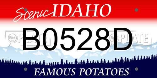 B0528D Idaho License Plate