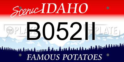 B052II Idaho License Plate