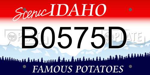 B0575D Idaho License Plate