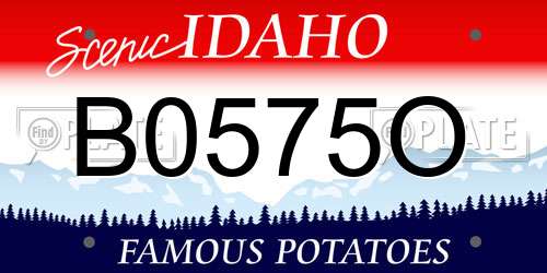 B0575O Idaho License Plate