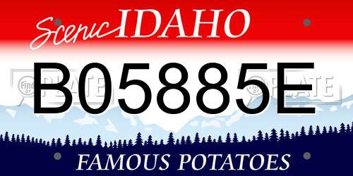 B05885E Idaho License Plate