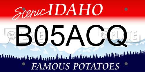 B05ACQ Idaho License Plate
