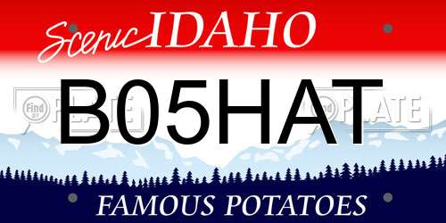 B05HAT Idaho License Plate