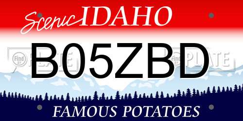 B05ZBD Idaho License Plate