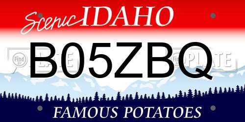B05ZBQ Idaho License Plate