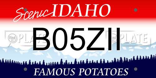 B05ZII Idaho License Plate
