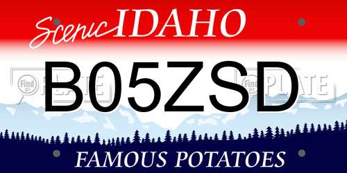 B05ZSD Idaho License Plate
