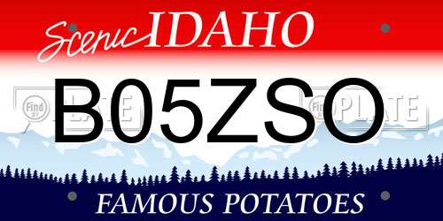 B05ZSO Idaho License Plate