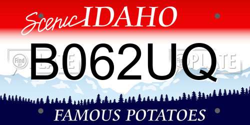 B062UQ Idaho License Plate