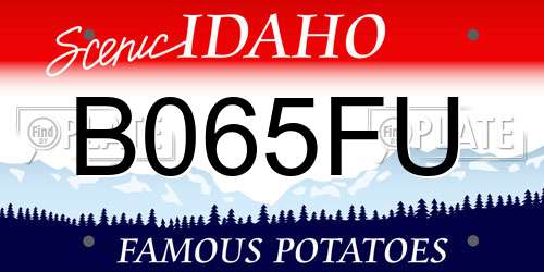 B065FU Idaho License Plate