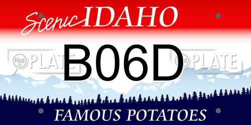 B06D Idaho License Plate