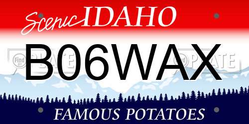 B06WAX Idaho License Plate