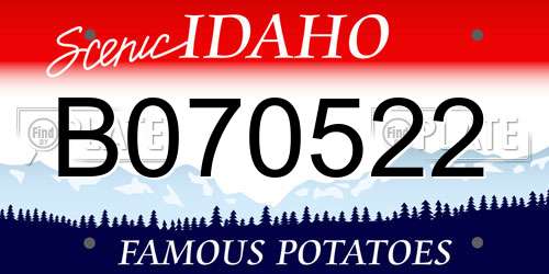 B070522 Idaho License Plate
