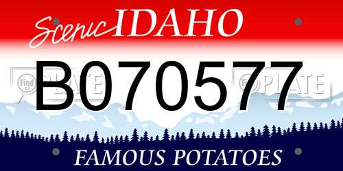 B070577 Idaho License Plate