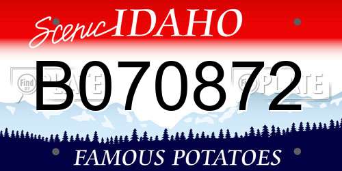 B070872 Idaho License Plate
