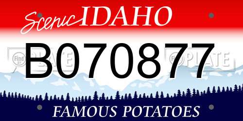 B070877 Idaho License Plate