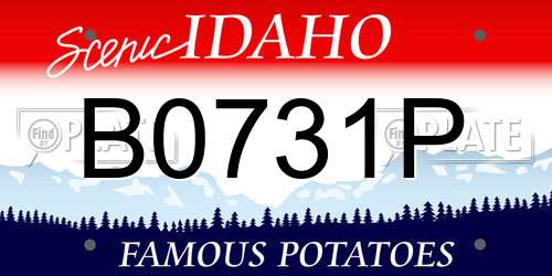 B0731P Idaho License Plate