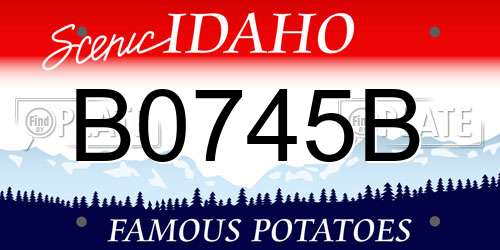 B0745B Idaho License Plate
