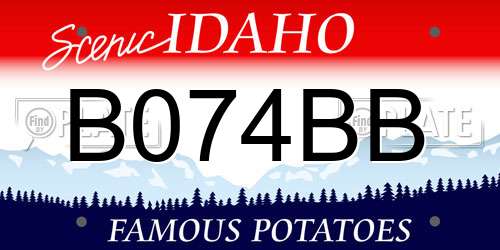 B074BB Idaho License Plate